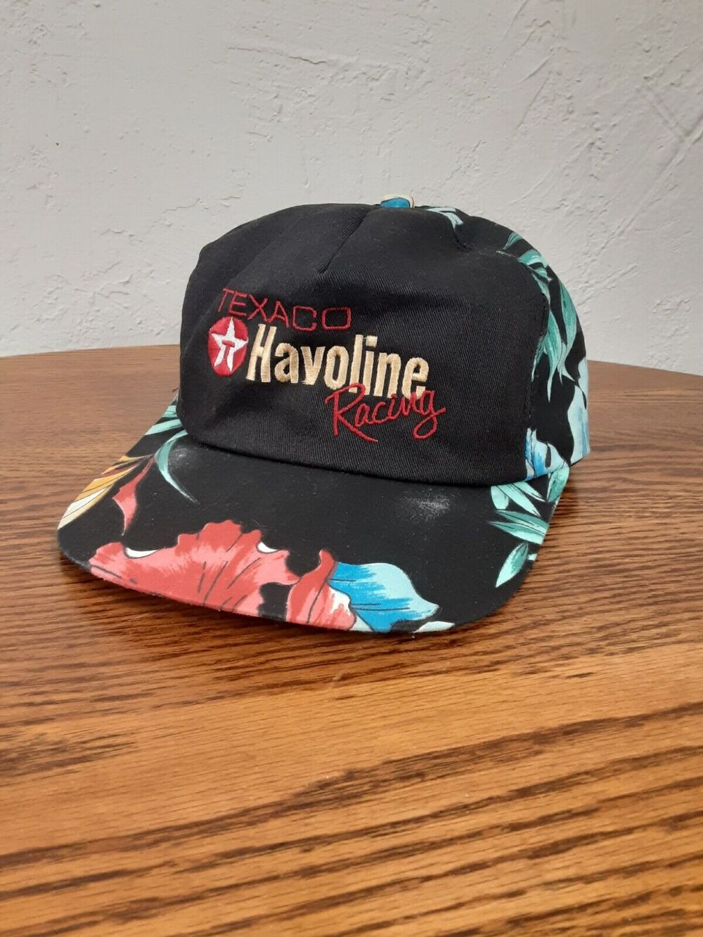 Texaco Havoline Racing Snapback VTG Hawaiian Floral Aloha Hat Cap Vintage